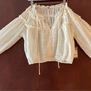 Free People Cream Blouse